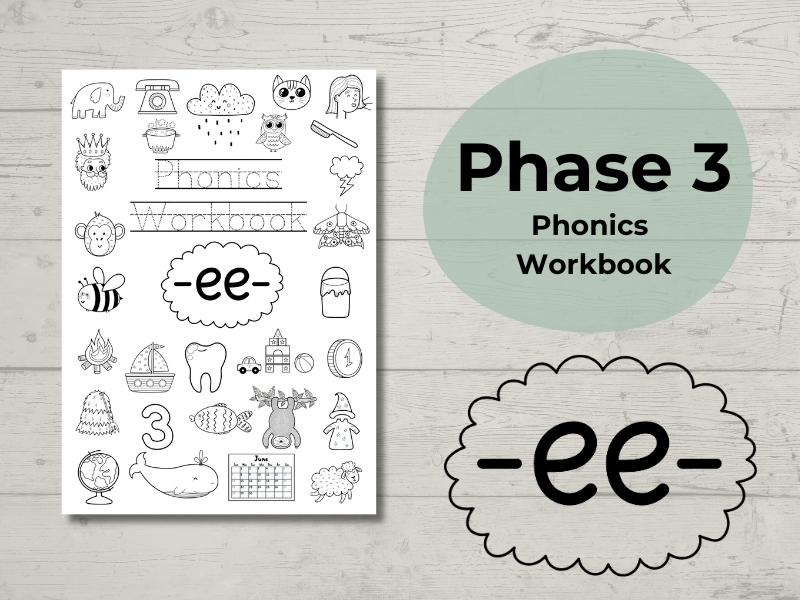 Phase 3 Phonics Workbook ee sound