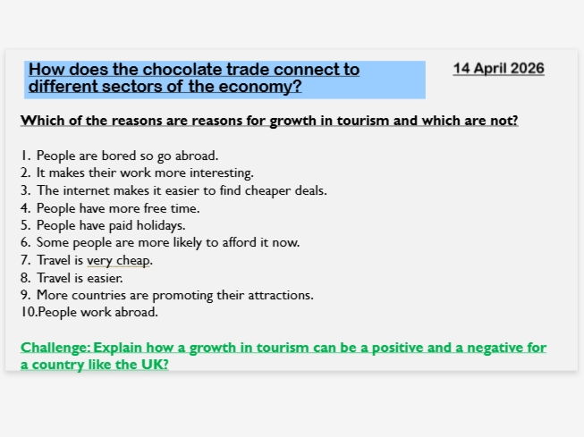 How does the chocolate trade connect to different sectors of the economy?