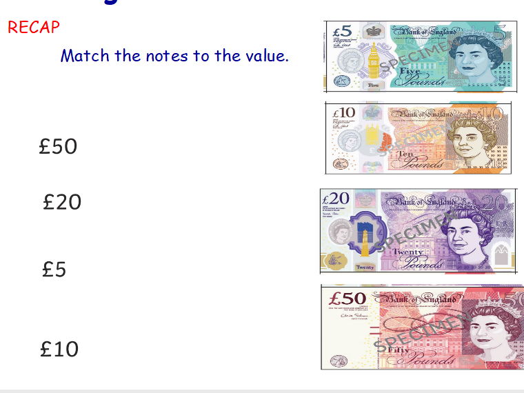 Maths lesson Year2-3 Money Notes and coins