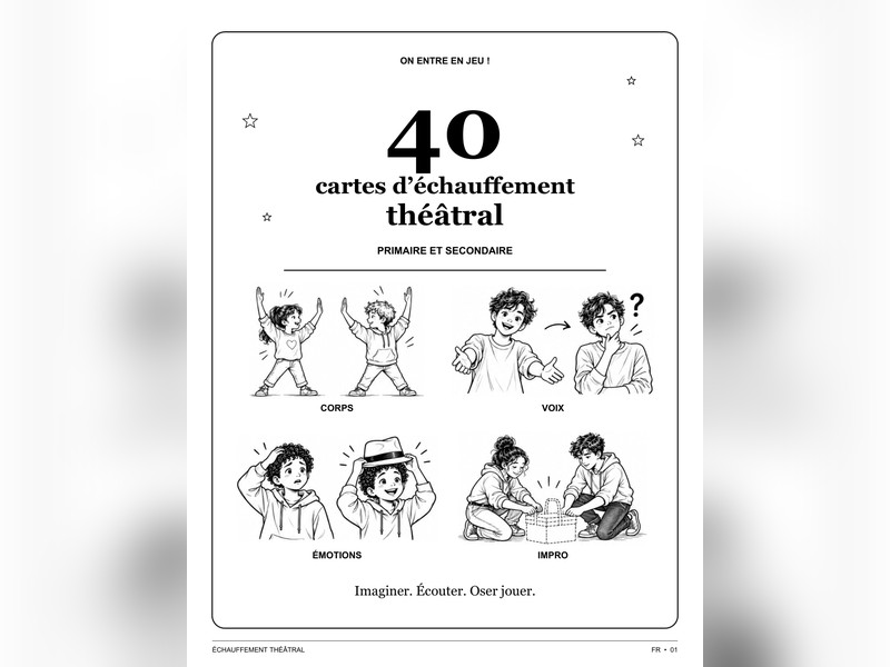French Drama Warm-Up Cards - 40 cartes
