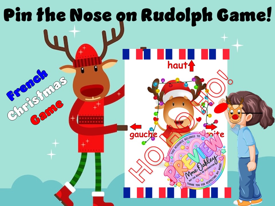 French Christmas Game | Pin the nose on Rudolph | Noël