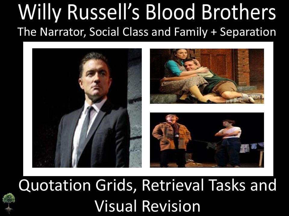 Blood Brothers:  Narrator, Class and Family Grid and Retrieval Activities