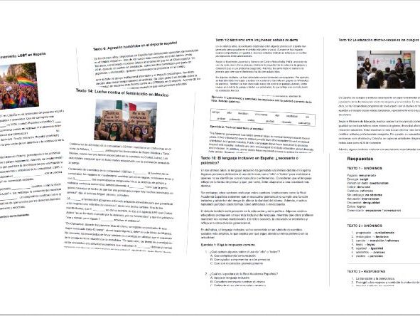 AQA A-Level Spanish_Valores_feminismo_machismo_LGBT