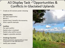 AQA GCSE Geography Economic opportunities and challenges in glaciated upland areas