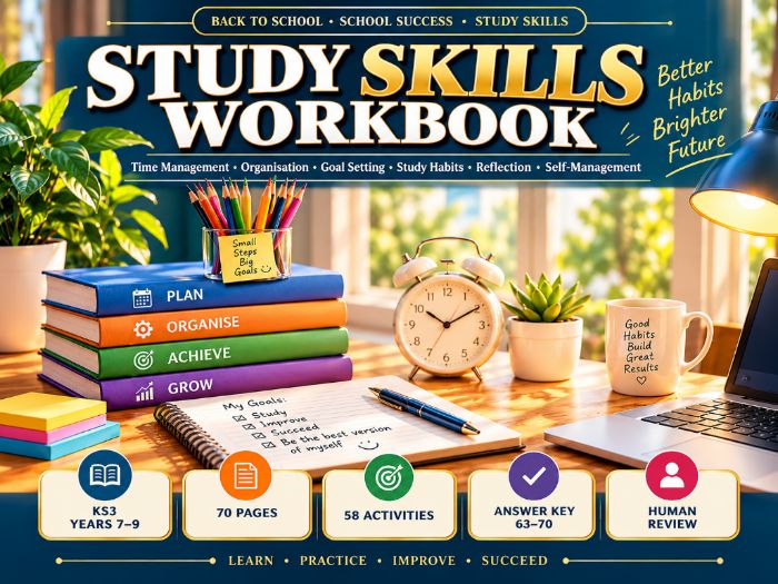 Back to School Study Skills | KS3 Time Management, Organisation & Planning | 70 Pages