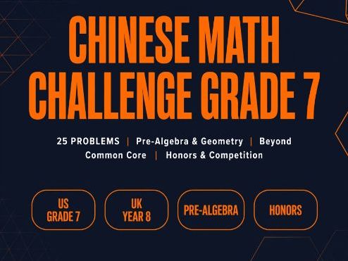 Grade 7 / Year 8 Maths Challenge - Pre-Algebra & Geometry - 25 Problems for Gifted Students