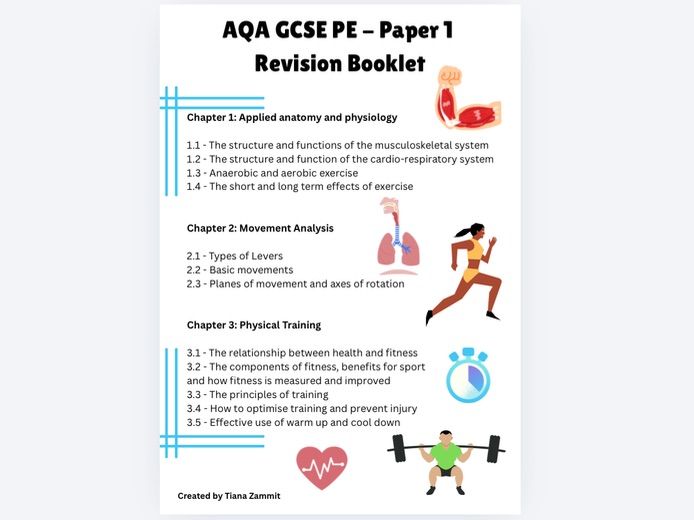 GCSE PE (AQA) - Paper 1 revision booklet | Teaching Resources