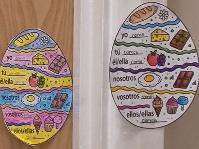 Coloring/Grammar Easter Egg French/Spanish