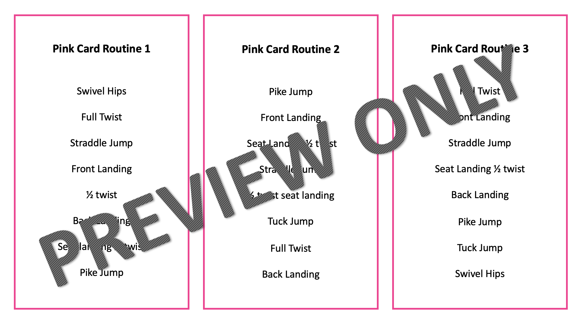 9 Trampolining Routine Cards - Level 1 | Teaching Resources