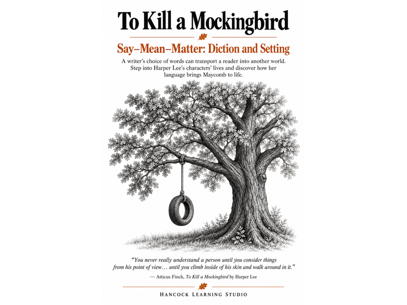To Kill a Mockingbird: Diction, Setting, Mood & Tone Worksheets + Rubric