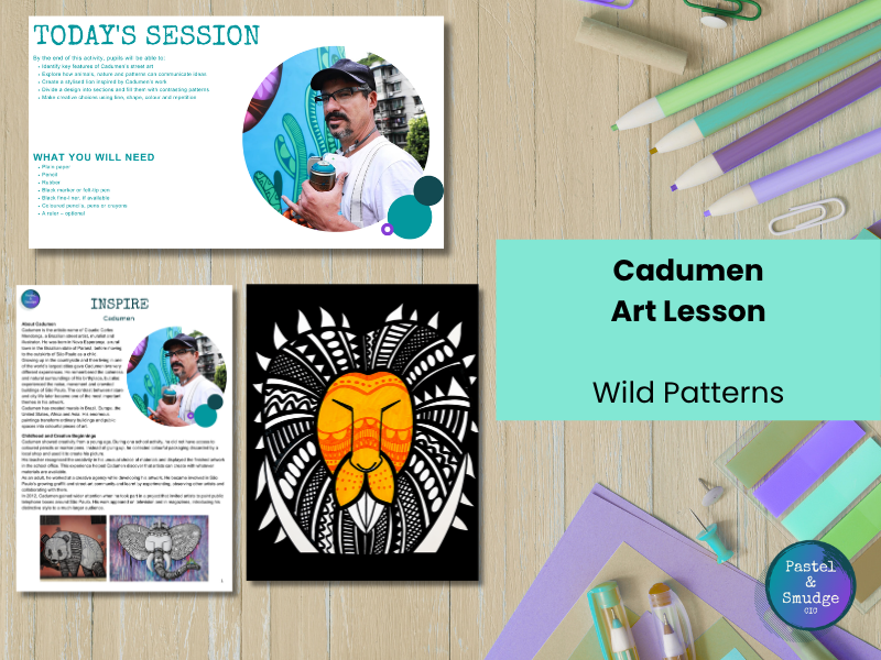 Cadumen-Inspired Patterned Lion Art Lesson | KS2–KS3