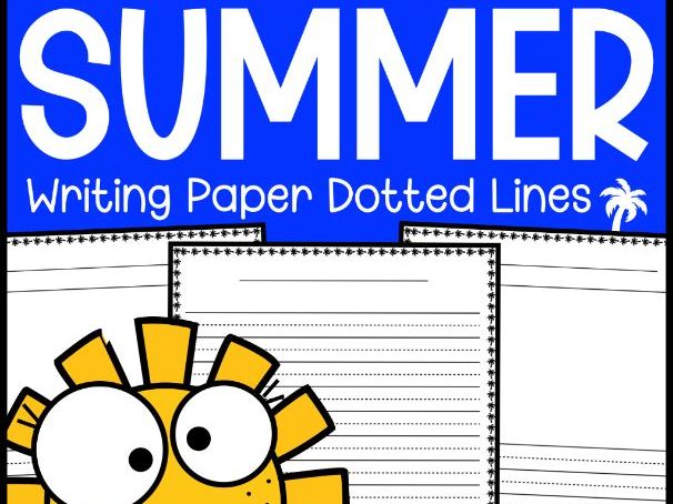 Summer Lined Writing Paper - 20 Pages with &amp; without Picture Boxes ...