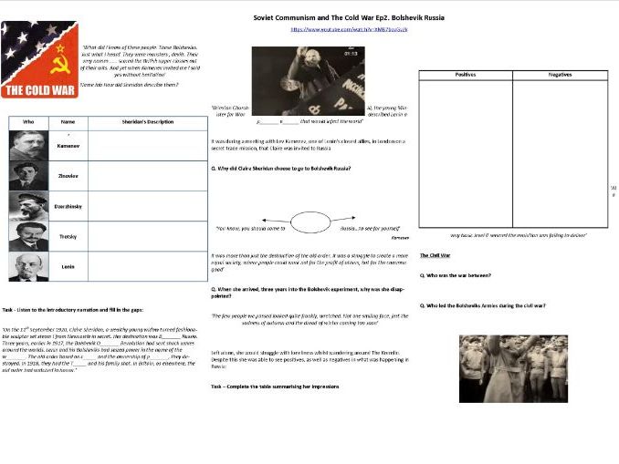 BBC History File—Soviet Communism and The Cold War Ep2. Bolshevik Russia- Supporting Worksheet