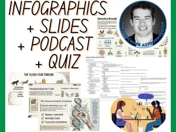Selective Breeding | Infographics + Slides + Podcast + Quiz | Biology Set