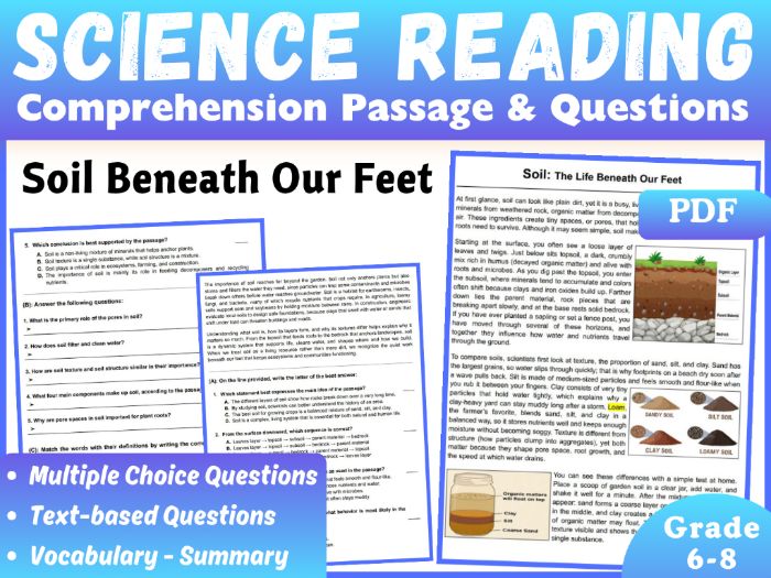 Earth Science Reading Comprehension Passage: Soil Types