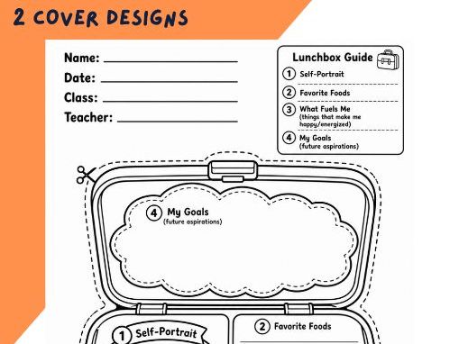 All about me - Lunchbox bulletin board design and worksheets