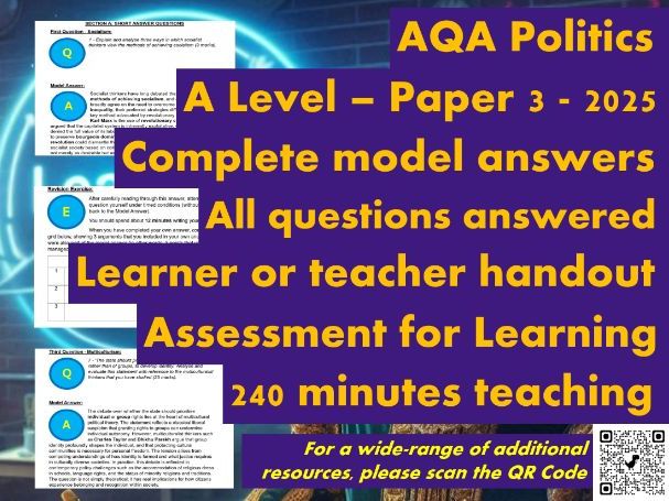 AQA A Level Politics Model Answers - Full Papers - Paper 3 - 2025 - Student/Teacher Handout