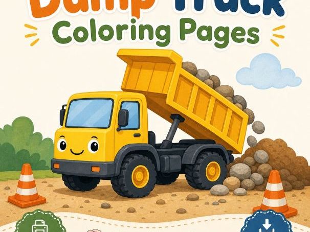 Dump Truck Coloring Pages | Dump Truck Coloring Pages | Printable PDF | Digital Download