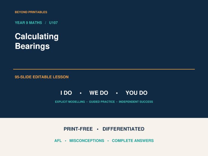Calculating Bearings | I Do, We Do, You Do | Year 9 Maths | Print Free