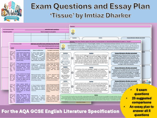 'Tissue' GCSE Exam Questions and Essay Plan