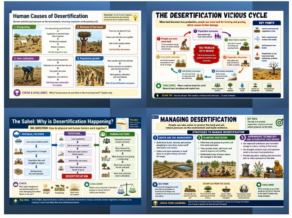 AQA GCSE Geography  Causes and reducing the risk of Desertification
