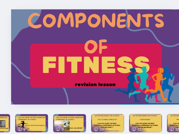 Components of fitness- revision lesson