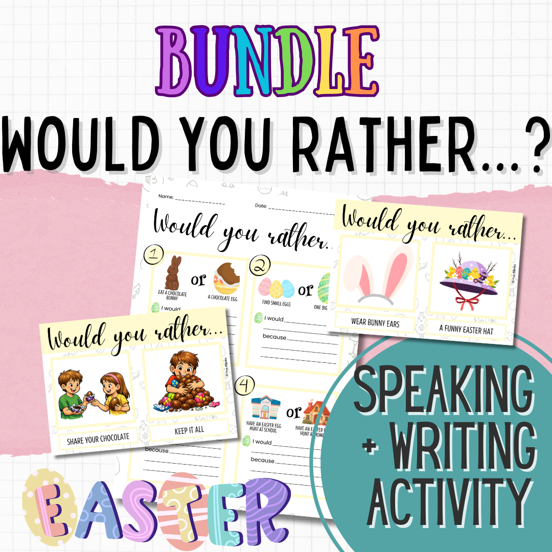 Easter Speaking and Writing Activities Bundle | Would You Rather | ESL / EAL Primary