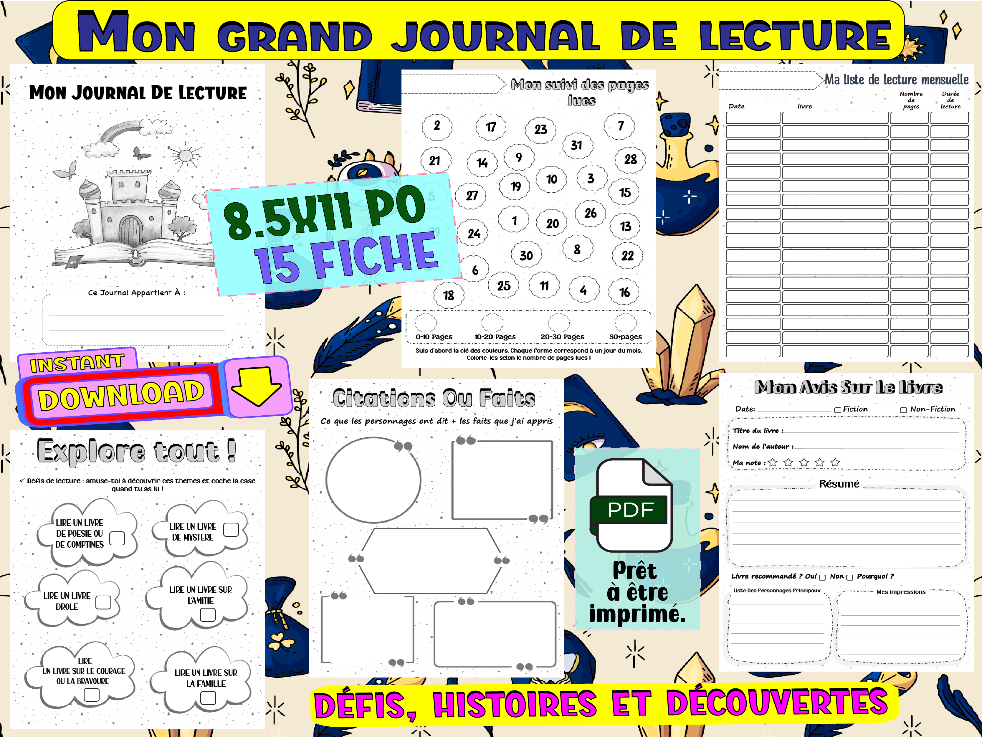 Mon grand journal de lecture : défis, histoires et découvertes ...