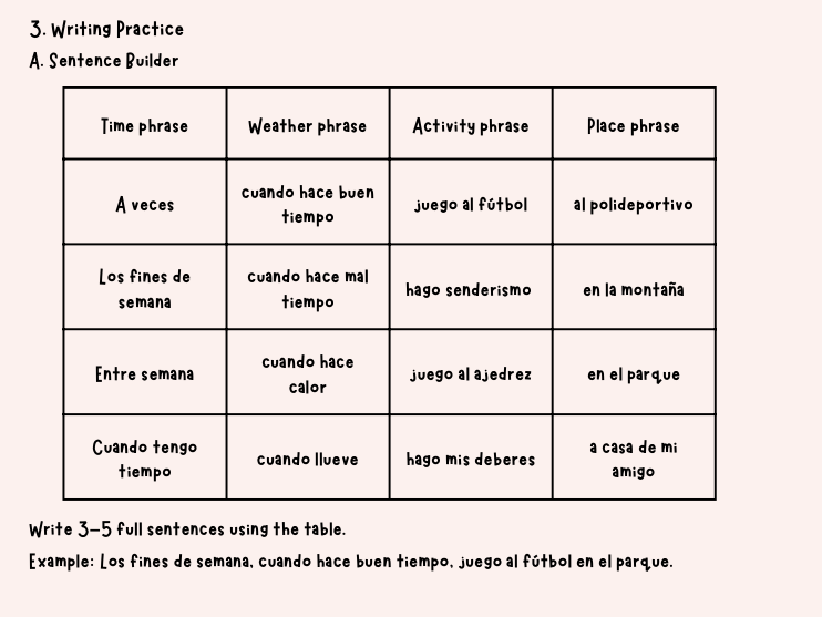 En mi tiempo libre Activity Booklet