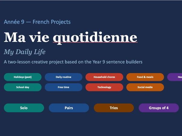 Year 9 French End of Year Projects