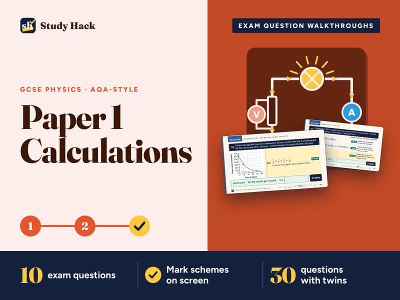 GCSE Physics Exam Question Walkthroughs: Paper 1 Calculations (AQA-style, 10 Questions)
