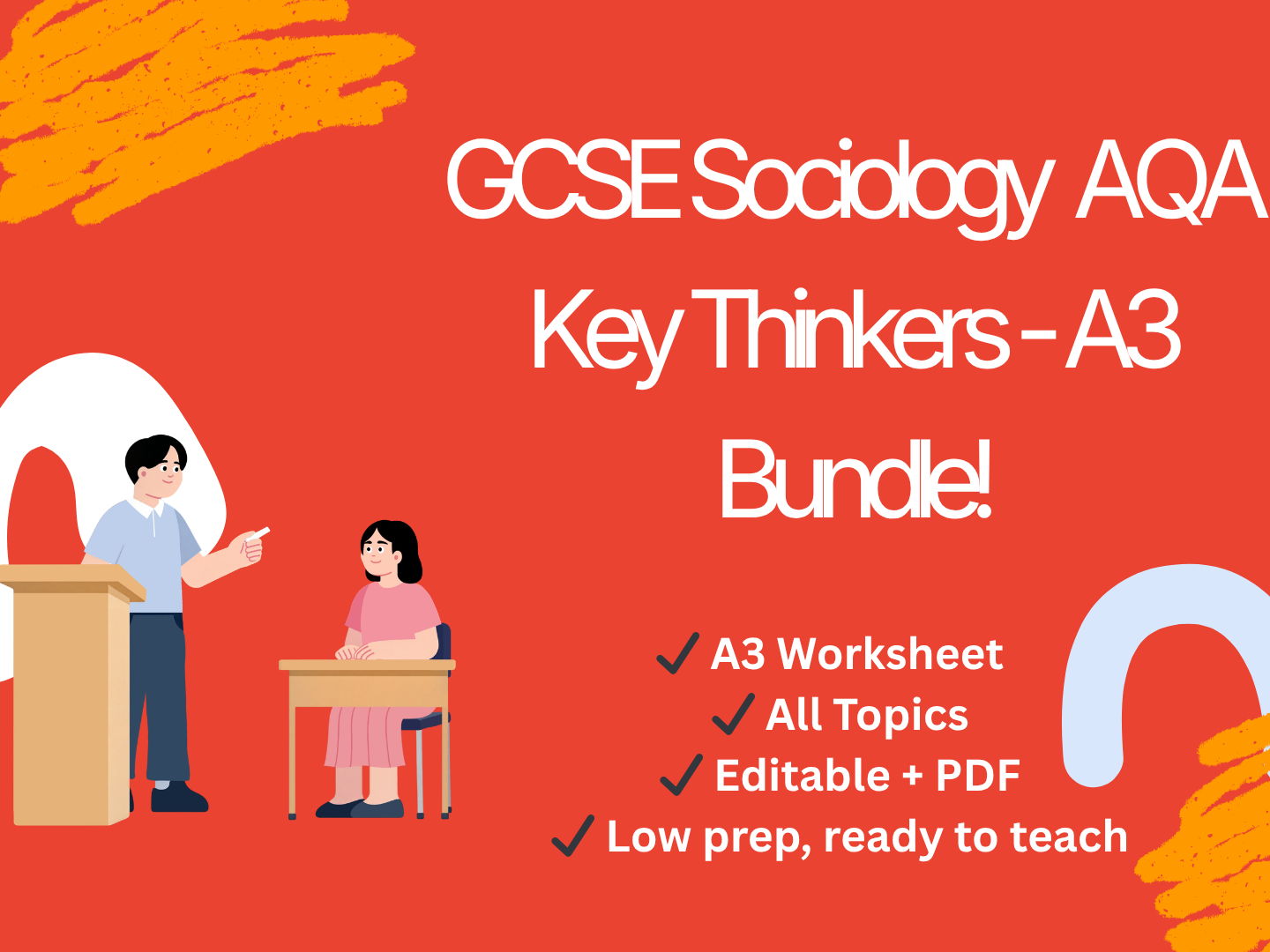 GCSE Sociology AQA Revision Bundle | A3 Worksheets | Key Thinkers | Families, Education, Crime & Stratification