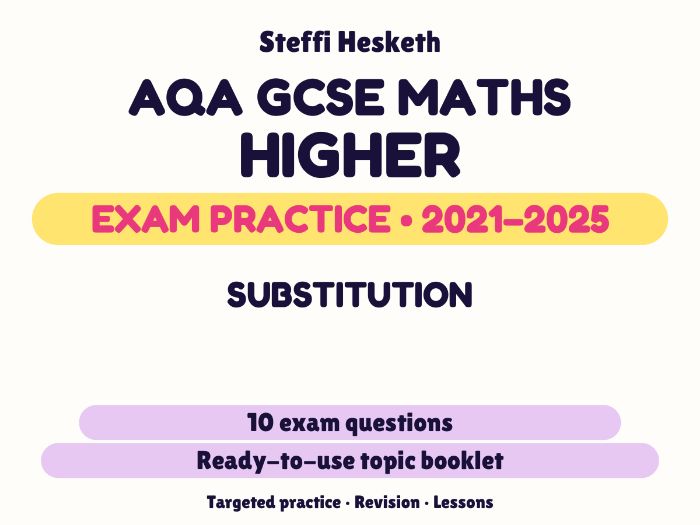 AQA GCSE Maths Higher: Substitution Exam Questions | 2021-2025