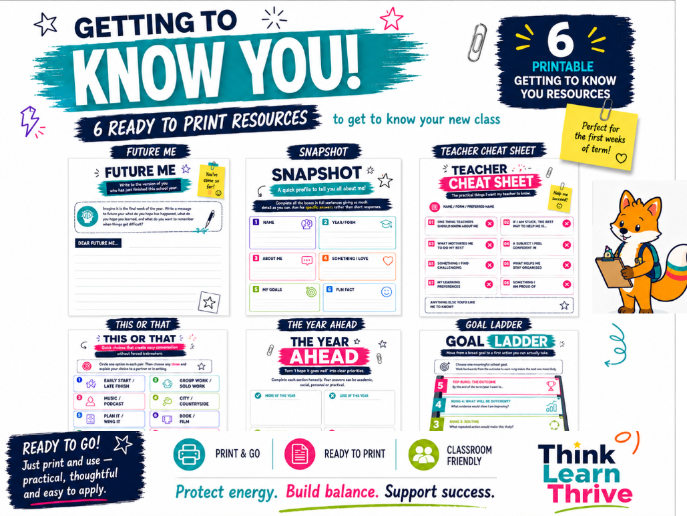 Getting to Know You; Printable Back to School Activities