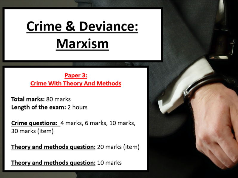 Sociology – Crime & Deviance: Marxism Activity Booklet