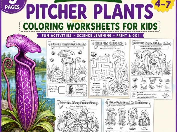 Amazing Carnivorous Plants for Kids – Pack 2: Pitcher Plants Around the World