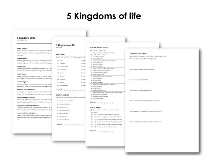 5 Kingdoms of life | Teaching Resources