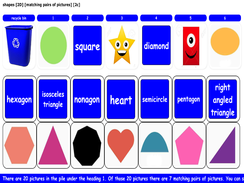 shapes [2D] [matching pairs of pictures] [2c]