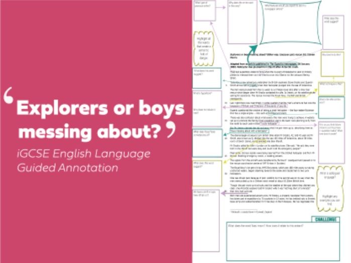 Guided Annotation - 'Explorers or boys messing about?'