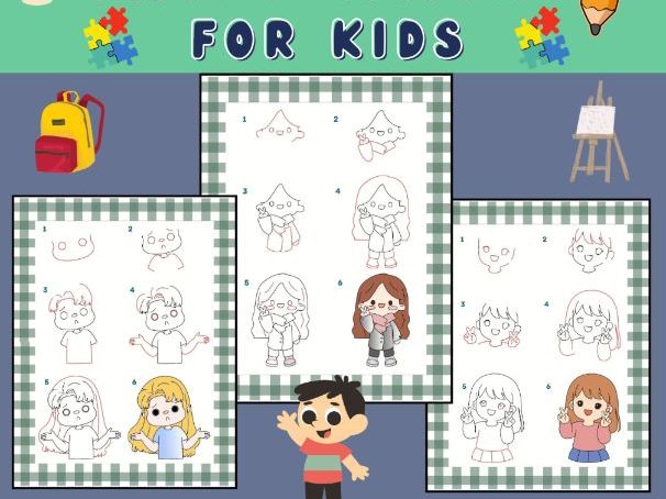 Learn How to Draw Chibi Kawaii Characters for Kids. worksheets activity