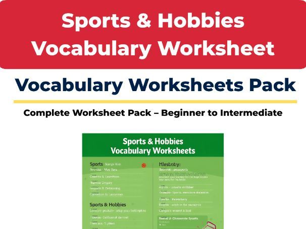 Sports & Hobbies Vocabulary – ESL Worksheet