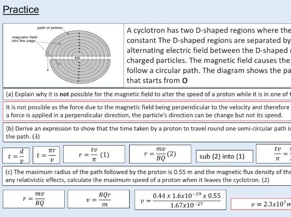 A level Physics (24.3) Charged particles in circular orbits (Magnetic fields)