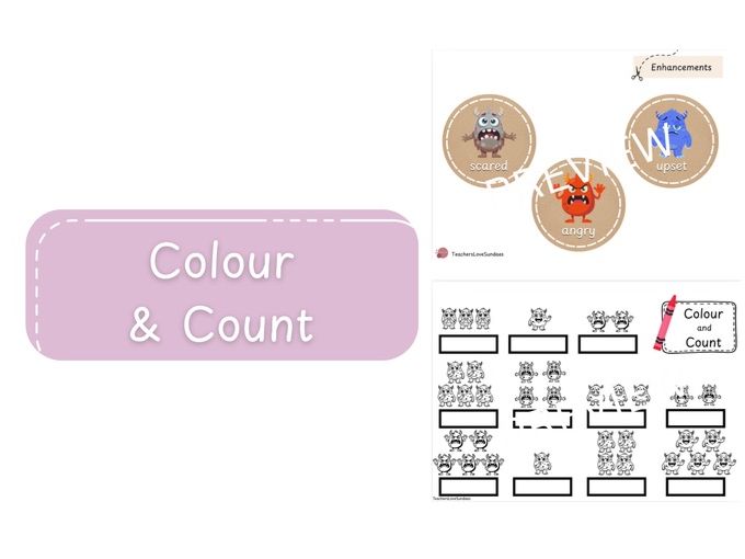 Colour & Count 0-5 Emotions Monsters