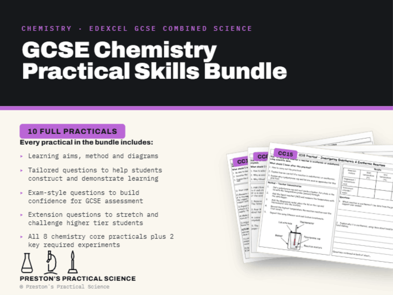 GCSE Chemistry Core Practicals: Edexcel Bundle (10 Worksheets)