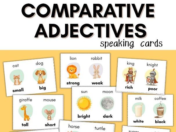 Comparative & Superlative Flashcards – Fun English Adjectives Practice for Kids