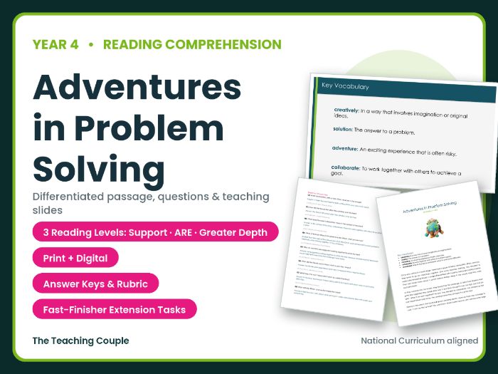 Adventures in Problem Solving Reading Comprehension | Year 4 (KS2)