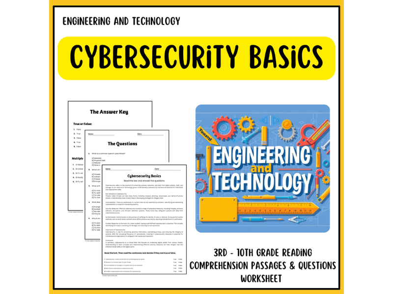 Cybersecurity Basics Reading Comprehension Passages & Questions ...