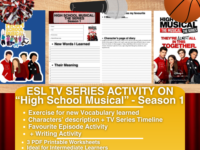 ESL TV Series Activity Worksheets - High School Musical: The Series - Season 1