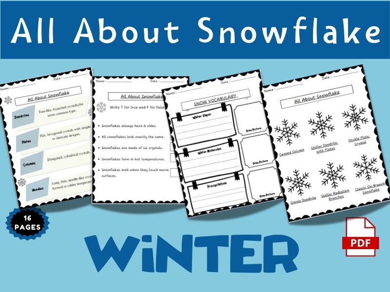 All About Snowflake Winter Science Unit Activity