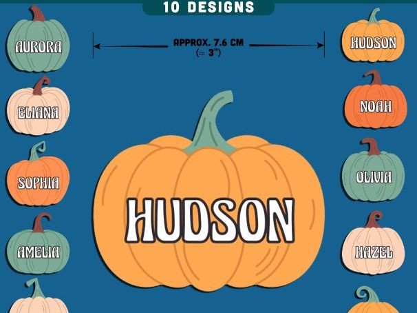 Pumpkin Name Tags, Editable Locker & Cubby Labels, PowerPoint Template, Classroom Bulletin Board